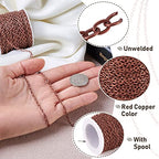 Pandahall 10M/10Yards Iron Cross Cable Chains Red Copper Color Twist Cross Necklace Finding Chains Size: Chains: About 4mm Long 2.7mm Wide 0.7mm Thick