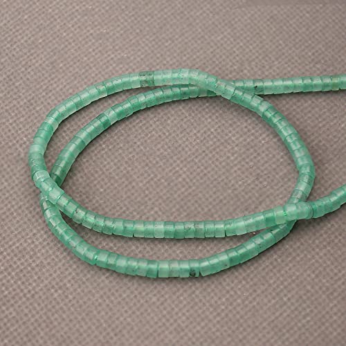 BONNY BOXX 150PCs Natural Green Aventurine Spacer Beads, Loose Semi Precious Flat Round Gemstone Heishi Disc Stone Beads for Beading Jewelry Making 4mm*2mm - color: Green Aventurine, size: 4MM*2MM
