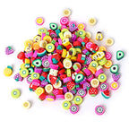 200PCS Colorful Fruit Polymer Clay Beads Kit - 10mm Mixed Fruit Spacer Beads for Jewelry Making DIY Bracelet Necklace - color: Clay Fruits