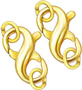 Dailyacc Double Opening Lobster Clasp 316 Stainless Steel Silver and Gold Pleted Necklace Bracelet Extender Clasps and Closures for DIY Jewelry - color: 2PCS Gold, size: 16mm × 8mm