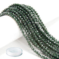 AD Beads Natural Gemstone Diamond-Cut Micro-Faceted Round Tiny 4mm Small Round for DIY Necklace Jewelry Making Beads (Green Sand) - color: Green Sand