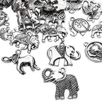 100g Antique Silver Elephant Charms Tibetan Animal Charms Pendants for Bracelets Necklace Jewelry Making - style: Silver Elephant Charms