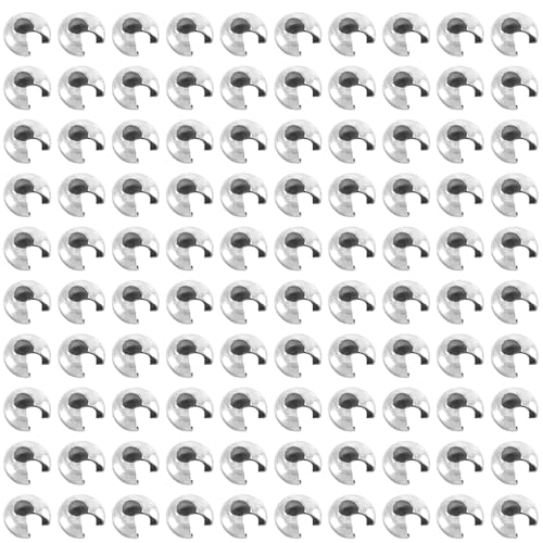 100Pcs 18K Silver Crimp Bead Covers, 4mm Open Knot Covers Half-Round Bead Tips for Jewelry Making Bracelets Necklaces Craft, SATONBEYI - color: Silver, size: 4mm-100P