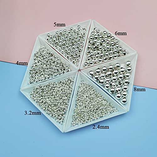 1000 Pieces 4mm Silver Iron Metal Spacer Bead Round Loose Beads - size: 4mm