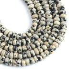 150PCS 2x4mm Natural Dalmation Jasper Rondelle Beads Abacus Disk Stone Beads Round Loose Spacer Gemstone Beads for DIY Bracelet Necklace Jewelry Making - color: Dalmatian Jasper, size: 2x4mm Abacus Disk