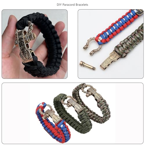 Paracord Shackles Bow Shackles Screw Pin Anchor Shackle Adjustable D Shackles Buckles for Paracord Bracelet Belt 10 PCS Gold Buckles