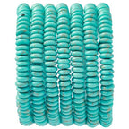 Natural Blue Turquoise Disk Stone Spacer Beads 6x2mm 38cm/str Flat Rondelle Loose Semi Gemstone Caps for Making Bracelets Necklace - color: Blue Turquoise