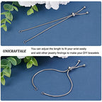 UNICRAFTALE 10 Strand Stainless Steel Adjustable Slider Chain Bracelet Each Side 9"(230mm) Slider Extender Chains with Ball Ends for Jewelry Making - color: Steel Color