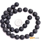GEM-Inside Black Frost Spacer Agate Gemstone Loose Beads Natural Energy Power Beads for Jewelry Making 12mm Round 15 Inches - color: Black Agate, size: 12mm
