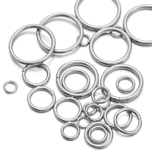 2000 PCs No Tarnish Stainless Steel Jump Rings for Jewelry Making, 4 Sizes 4-7mm, 20 Gauge Thickness, Silver (Mixed Size) - color: Mixed Size
