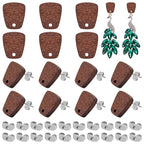 Wood Earring Studs for Jewelry Making,90Pcs Wood Earring Findings Wooden Stud Earrings Posts with Loop Trapezoid Earring Pin Studs Bulk with Ear Backs for Earrings Making Supplies Jewelry Findings - color: Trapezoid-90Pcs