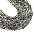 70pcs Natural Indian Agate Stone Beads，4x6mm Egg Shape Loose Gemstone Beads for Jewelry Making Design Earring Necklace - color: Indian agate