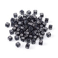 FASHEWELRY 500Pcs Acrylic Cube Letter Beads 5x5x5mm Black Square Letter Q Alphabet Beads for DIY Bracelet Necklace Jewelry Making - color: Letter Q