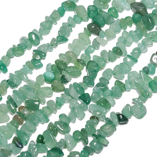 30in Green Aventurine Natural Chip Stone Beads 5-8mm About 230pcs, Irregular Drilled Light Green Bead for Bracelets Jewelry Making Supplies for Adults, DIY Crafts. - color: Green Aventurine
