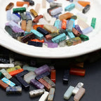 40 Pcs Healing Loose Beads Rectangle Shape Natural Necklace Stone Pendants Crystal Charms for Jewelry Making DIY Craft - color: rectangle