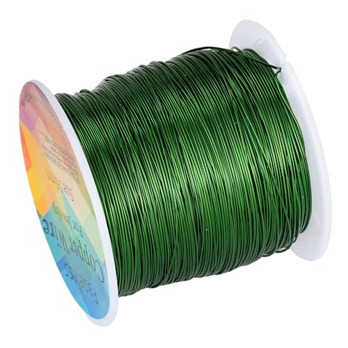 203 Feet Tarnish Resistant Copper Wires 24 Gauge/0.5mm Jewelry Craft Wires Beading Wire for Jewelry Making, Wire Wrapping and Crafting (Green) - color: Green, size: 24 Gauge