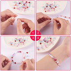 UR URLIFEHALL 100 Pcs Transparent Spray Painted Glass Beads Mixed Style Heart Spacer Beads for Jewelry Making DIY Crafts Accessories - color: 100pcs-6x6x4mm-mixed color heart glass beads