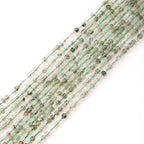Faceted Natural Green Phantom Quartz 2-3mm Cube Square Loose Beads Gemstone Small Loose Beads Healing Crystal Energy Stone for DIY Jewelry Making 15" - color: Green Phantom Quartz