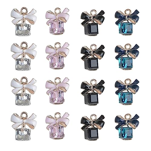 16-Pcs Crystal Jewelry Making Charms Silver Pendant Charm For Women Making Jewelry Crafts Rhinestone Charms - color: Ribbon
