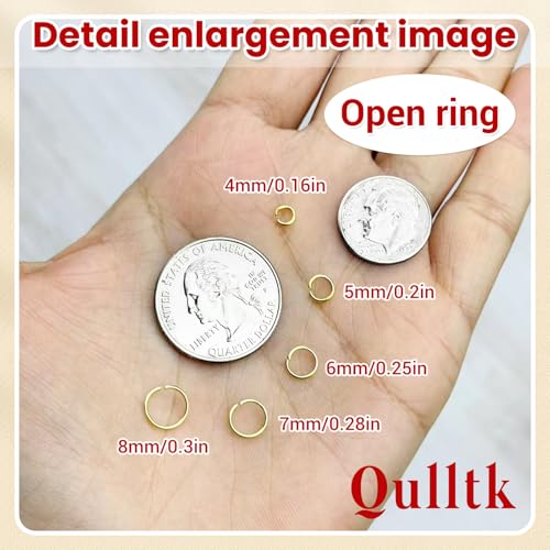 4600 Pcs Jump Rings for Jewelry Making Kit Gold & Silver, Open Rings with Opener Tools for Earrings, Keychains, Bracelet & Necklace Repair Supplies - color: 4600Pcs Gold