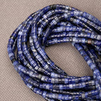 150PCs Natural Blue Sodalite Spacer Beads, Loose Semi Precious Flat Round Gemstone Heishi Disc Stone Beads for Beading Jewelry Making 4mm*2mm 38cm - color: Blue Sodalite, size: 4MM*2MM