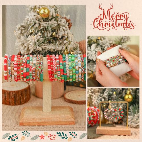 Gionlion Christmas Crafts 24 Colors Clay Beads Bracelet Making Kit, DIY Arts and Crafts - style: Christmas Joy