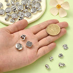 DanLingJewelry 80Pcs 8 Styles Tibetan Religious Beads Antique Silver Buddha Lotus Elephant Religious Spacer Beads for Jewelry Making Crafts - color: 80pcs - religious - 8 styles