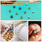 80pcs 8mm Stopper Beads with Rubber Inside Flat Round Rondelle Spacer Beads Adjustable Slider Clasps Round Beads Positioning Spacer Beads for DIY Bracelet Necklaces Jewelry Makings(2mm Hole,4Colors) - color: Gold,silver,rose gold,gun black