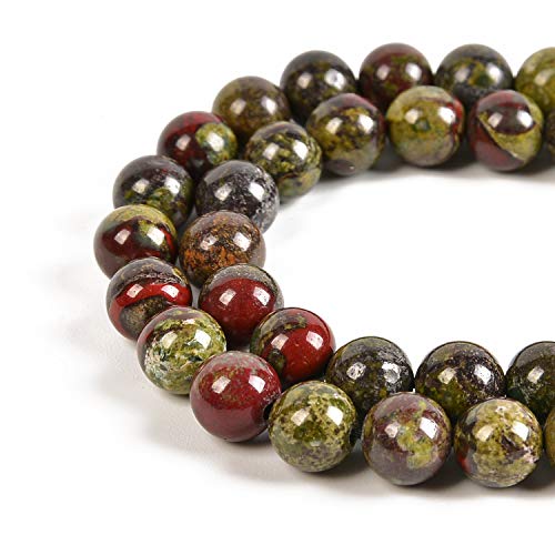 60pcs 6mm Natural Dragon Blood Jasper Gemstone Round Spacer Loose Stone Beads for Jewelry Making 15.5" 1 Strand (Dragon Blood Jasper, 6mm 60Beads) - color: Dragon Blood Jasper, size: 6mm 60Beads