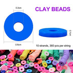 3600 PCS 10 Strands Polymer Clay Beads for Jewelry Making, Vinyl Heishi Beads 6mm for Surfer Bracelets Necklace Making (Brown) - color: Brown