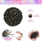 Amaney 1000pcs Gold Letter Beads 7x4mm Black Round Acrylic Alphabet Beads for Jewelry Making Bracelets Necklaces Key Chains - color: Black&Gold