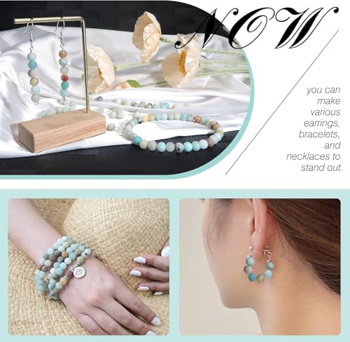 35pcs 10mm Natural Stone Beads Amazonite Beads Energy Crystal Healing Power Gemstone for Jewelry Making, DIY Bracelet Necklace - color: Amazonite, size: 10mm
