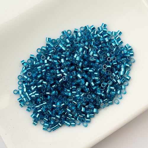 John Bead 25g Cylin Beads Capri Blue Silver Lined 11/0 Glass Cylindrical Seed Beads for Jewelry Bracelets Necklaces Earrings Making Embroidery - color: Capri Blue Silver Lined