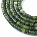 2x4MM 150PCS Chinese Green Jade Tube Cylinder Rondelle Abacus Disk Spacer Loose Beads for Jewelry Making - color: Chinese Green Jade, size: 2x4mm cylindrical