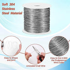 cridoz 26 Gauge Stainless Steel Wire for Jewelry Making, Baling Wire for Wrapping, Craft and Jewelry Making - size: 26 Gauge
