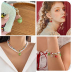 Craftdady Fruit Dangle Charms Pendants Cute Resin Food Pendants Apple Orange Pineapple Strawberry Pendants Lovely Vegetable Mushroom Charms for DIY Craft Earring Bracelet Necklace Jewelry Making - color: Red & Green, Apple