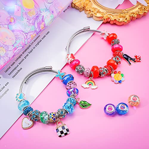 European Large Hole Beads Spacer Beads Charm Fairy Wands Beads Rhinestone Craft Beads for DIY Bracelet Jewelry Making (7 Style 150 Pieces) - color: 7 Style 150 Pieces