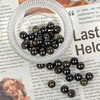 AD Beads Natural Gemstone 8mm Round Loose Beads Big Hole 2.5mm Sized 40pcs (Black Obsidian) - color: Black Obsidian