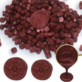 250pcs Burgundy Wax Seal Beads, Andotopee Premium Metallic Wine Red Sealing Wax Pellets for Stamp Seals, Wedding Invitations, Letter Envelopes, Scrapbook DIY Crafts & Formal Documents - color: Wine Red