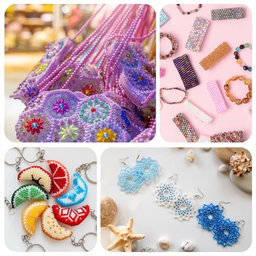 uxcell 1400Pcs Glass Bugle Beads, 1.9x1.5mm Tube Mini Loose Glass Seed Spacer Bead for DIY Earrings Necklaces Bracelets Jewelry Making (Transparent) - color: Transparent, size: 1.9x1.5mm