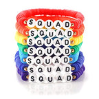 2 Set of Rainbow Heishi Surfer Bracelets Set for Women, Friendship Clay Disc Beads Boho Bracelets, Stretch Preppy Clay Bead Bracelets, Colorful Stackable Beaded Bracelets, Team Cheer Bulk Jewelry Gift