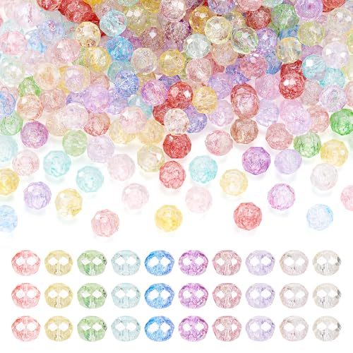 Beadthoven 400pcs 6mm Rondelle Glass Beads Faceted Briolette Glass Beads Transparent Crystal Spacers Czech Glass Seed Beads Assorted Jewelry Beads for Bracelets Necklaces DIY Accessories Supplies - color: Rondelle Transparent, size: 6mm