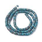 Craftdady 354pcs Heishi Coin Natural African Pyrite Gemstone Beads Flat Round Disc Energy Healing Crystal Stone Loose Beads 4mm for Jewelry Bracelet Necklace Earring, Dark Cyan - color: African Pyrite, Dark Cyan, size: 4mm