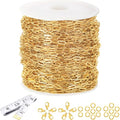 16Ft Stainless Steel Paperclip Chain for Jewelry Making, 2.5mm Width Gold Plated Paper Clip Link Chains Roll for DIY Necklace Bracelet Jewelry Making Supplies with Lobster Clasps Soft Tape Measure - color: Paperclip 2.5mm Gold with Soft Tape Measure