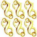 Dailyacc Double Opening Lobster Clasp 316 Stainless Steel Silver and Gold Pleted Necklace Bracelet Extender Clasps and Closures for DIY Jewelry (Gold 6Pcs, 12mm × 6mm) - color: Gold 6Pcs, size: 12mm × 6mm
