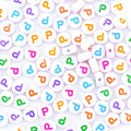 300Pcs Colorful Letter Beads P 4X7mm Individual Round Alphabet Beads for Friendship Bracelets Making - color: Round - P