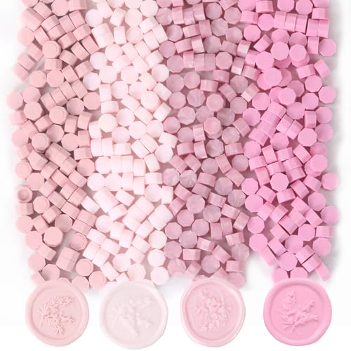 400Pcs Pink Mix WaxSeal Beads, Pale Pink with 3 Colors Wax Seal Kit for Wax Seal Stamp, Decor for Envelope Letter Wedding Invitation(Pink Mix) - color: Pink Mix