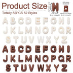 Beige Brown Slide Letter Beads, 52Pcs Large Alphabet Bead Charm Block 3D Initial Beads with Horizontal Hole for Wristbands Bracelets Necklace Choker Jewelry Making - color: Beige Brown, Letter A~Z