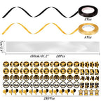 28PCS Black and Gold Graduation Decorations 2026 Candy Leis Making Kit - Hawaiian Congrats Grad Necklaces Party Supplies (Assembly Needed, Candy not Included)