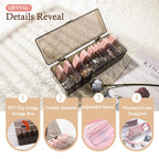 Jewelry Organizer and Storage Box with 24 EVA Anti Tarnish Bags, Travel Acrylic Case for Earrings, Necklaces & Rings, Elegant Gift for Women & Girls (S&Organizer(Brown)) - size: S&Organizer(Brown)